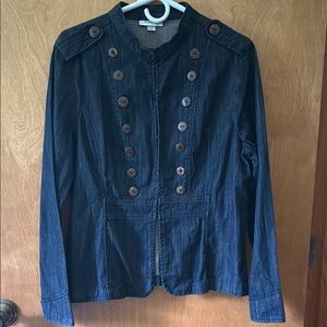 Dress Barn Black Utility Jacket with Military-Inspired Design